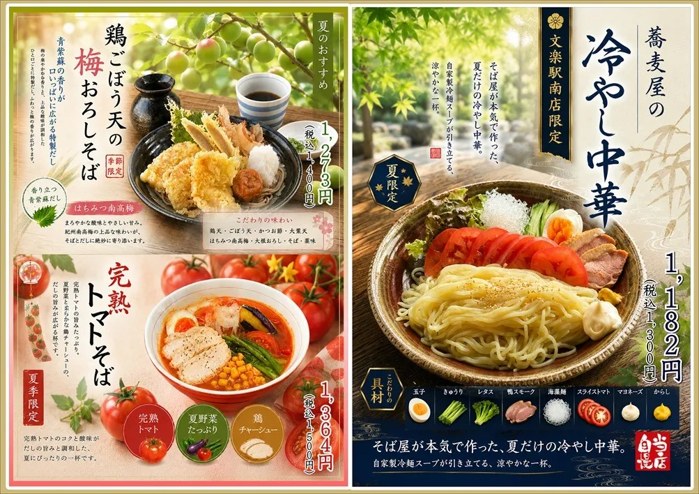 蕎麦屋の冷やし中華始まります!(文楽姫路駅南店)